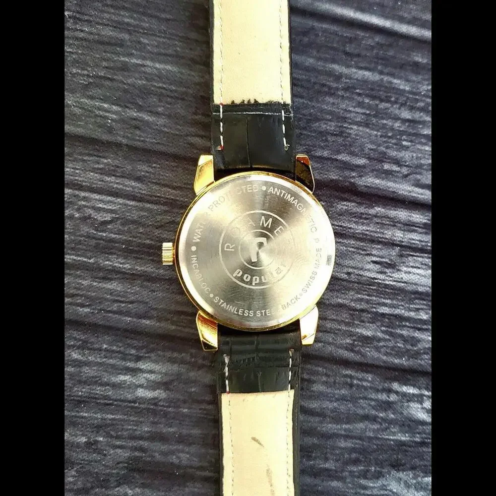 Rare Roamer Brevete Swiss Manual Mens Watch Gld Red Blk‎
